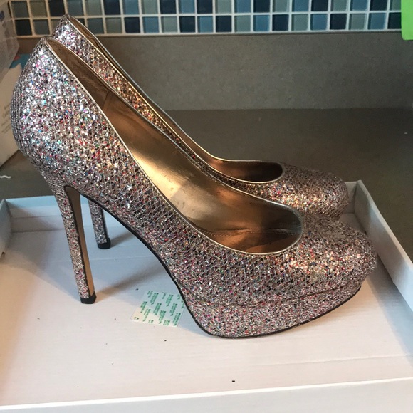 Size 11 Bakers Multi color Sparkling Heels. - Picture 1 of 4